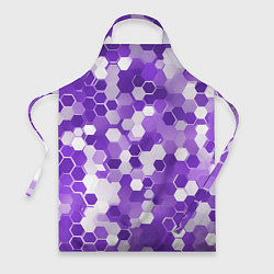 Фартук кулинарный Кибер Hexagon Фиолетовый, цвет: 3D-принт