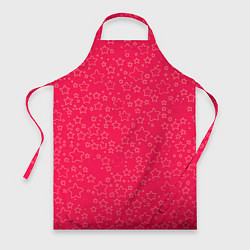 Фартук кулинарный Маленькие звёздочки красно-розовый, цвет: 3D-принт