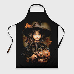 Фартук кулинарный Маленькая ведьма с тыквами, цвет: 3D-принт