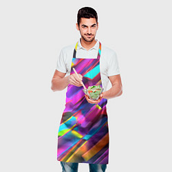 Фартук кулинарный Неоновые разноцветные пластины, цвет: 3D-принт — фото 2