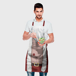 Фартук кулинарный Прикольный костюм санта клауса - голое тело, цвет: 3D-принт — фото 2