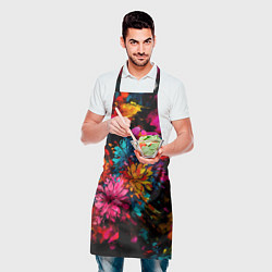 Фартук кулинарный Краски и цветы, цвет: 3D-принт — фото 2