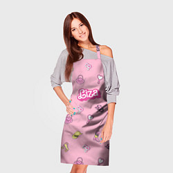 Фартук кулинарный Лиза - в стиле барби: аксессуары на розовом паттер, цвет: 3D-принт — фото 2