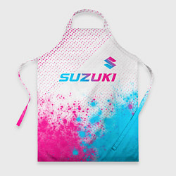 Фартук кулинарный Suzuki neon gradient style: символ сверху, цвет: 3D-принт