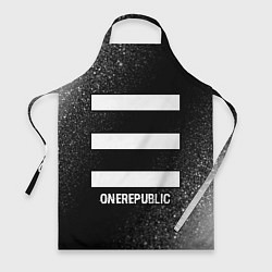 Фартук кулинарный OneRepublic glitch на темном фоне, цвет: 3D-принт