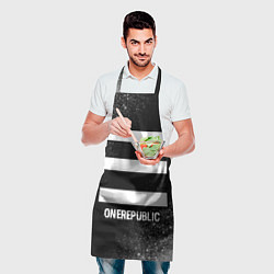 Фартук кулинарный OneRepublic glitch на темном фоне, цвет: 3D-принт — фото 2