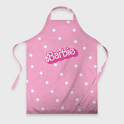Фартук кулинарный Барби - белый горошек на розовом, цвет: 3D-принт