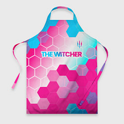 Фартук кулинарный The Witcher neon gradient style: символ сверху, цвет: 3D-принт