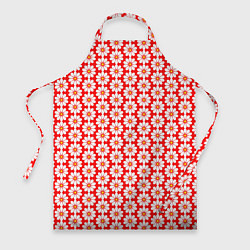 Фартук кулинарный Белые ромашки на красном, цвет: 3D-принт