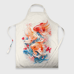 Фартук кулинарный Золотые бойцовые рыбки, цвет: 3D-принт