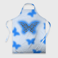 Фартук кулинарный Y2K blue butterfly, цвет: 3D-принт