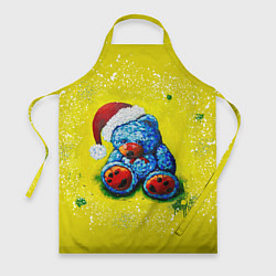 Фартук кулинарный Плюшевый синий Санта, цвет: 3D-принт
