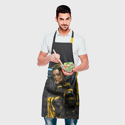 Фартук кулинарный Девушка сигнальной одежде, цвет: 3D-принт — фото 2