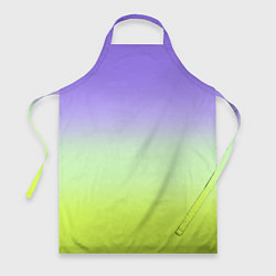 Фартук кулинарный Фиолетовый мятный и желто-зеленый градиент, цвет: 3D-принт