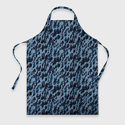 Фартук кулинарный Размытый пятнистый синий, цвет: 3D-принт