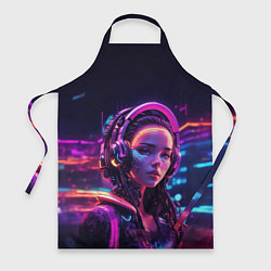 Фартук кулинарный Девушка в пурпурных тенях, цвет: 3D-принт