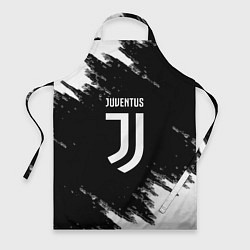 Фартук кулинарный Juventus спорт краски черно белый, цвет: 3D-принт