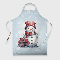 Фартук кулинарный New Years cute snowman, цвет: 3D-принт