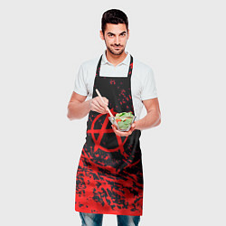 Фартук кулинарный Анархия красные абстрактные краски, цвет: 3D-принт — фото 2