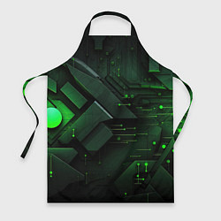 Фартук кулинарный Пространственные узоры зелени, цвет: 3D-принт