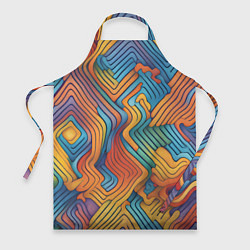 Фартук Волнистые линии жёлтые и голубые