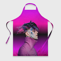 Фартук кулинарный Lil Peep фиолетовый лук, цвет: 3D-принт