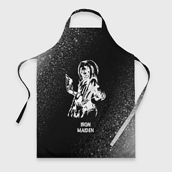 Фартук кулинарный Iron Maiden glitch на темном фоне, цвет: 3D-принт
