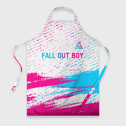 Фартук кулинарный Fall Out Boy neon gradient style посередине, цвет: 3D-принт