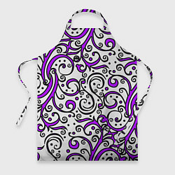 Фартук кулинарный Фиолетовые кружевные узоры, цвет: 3D-принт