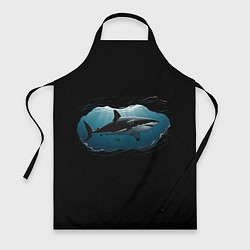 Фартук кулинарный Акула в овале, цвет: 3D-принт
