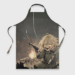 Фартук кулинарный Девушка с пистолетом, цвет: 3D-принт