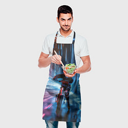 Фартук кулинарный Киберпанк байкер, цвет: 3D-принт — фото 2