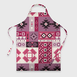 Фартук кулинарный Этническая геометрия в розовой палитре, цвет: 3D-принт