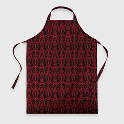 Фартук кулинарный Чёрно-красный узоры, цвет: 3D-принт