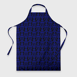 Фартук кулинарный Чёрно-синий узоры, цвет: 3D-принт
