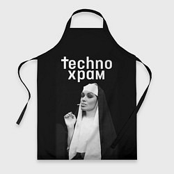 Фартук кулинарный Techno храм монашка курит, цвет: 3D-принт