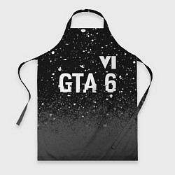 Фартук кулинарный GTA 6 glitch на темном фоне посередине, цвет: 3D-принт