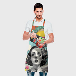 Фартук кулинарный Коллаж с женщиной и зверями, цвет: 3D-принт — фото 2