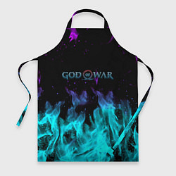 Фартук кулинарный God of war неоновый шторм, цвет: 3D-принт