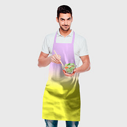 Фартук кулинарный Бледно-розовый и ярко-желтый градиент, цвет: 3D-принт — фото 2