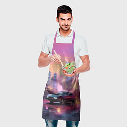 Фартук кулинарный Спорткар на закате, цвет: 3D-принт — фото 2