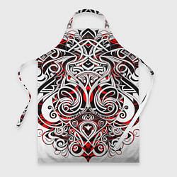 Фартук Чёрно красные трайбл узоры