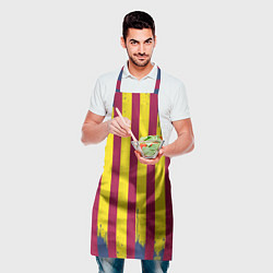 Фартук кулинарный Полосатые цвета футбольного клуба Барселона, цвет: 3D-принт — фото 2
