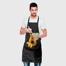 Фартук кулинарный Биткоин криптовалюта оранжевое лого, цвет: 3D-принт — фото 2
