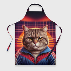 Фартук кулинарный Полосатый кот в спортивном костюме, цвет: 3D-принт