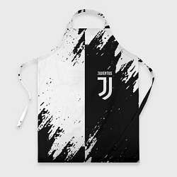 Фартук кулинарный Juventus краски чёрнобелые, цвет: 3D-принт