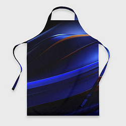 Фартук кулинарный Синее свечение на абстрактном фоне, цвет: 3D-принт