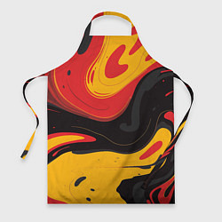 Фартук Красные желтые оранжевые пятна краски