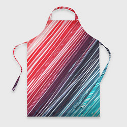 Фартук Белые линии на синем и красном