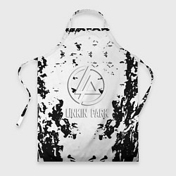 Фартук кулинарный Linkin park краски лого чёрно белый, цвет: 3D-принт